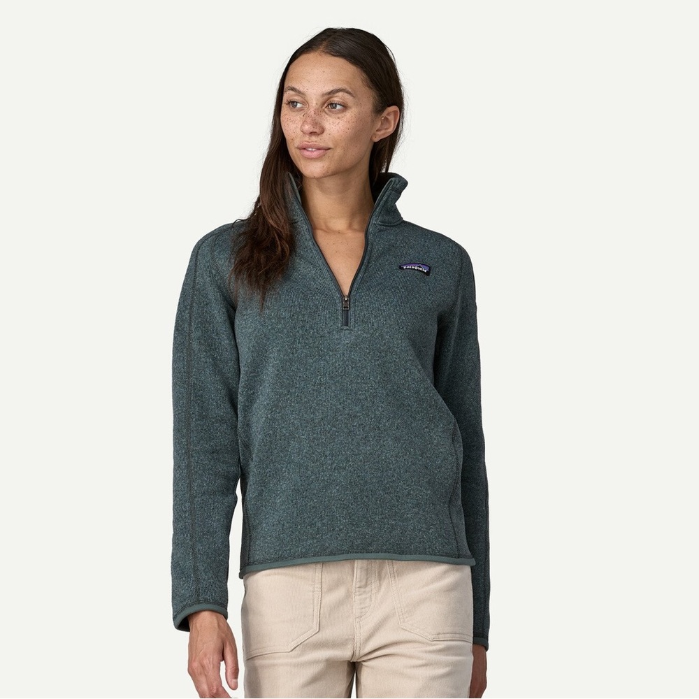 Patagonia Better Sweater 1/4 Zip Dark Gray Green Pullover EUC